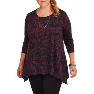 Women’s shark bite 3/4 sleeve plus top